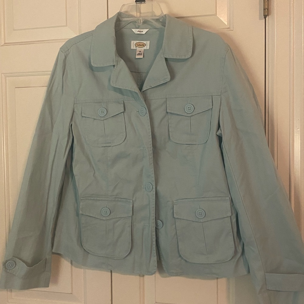 Talbots Pale Blue/ Green Jacket with Structured Design